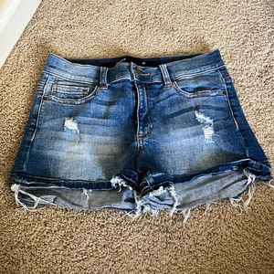 Mid rise jean shorts